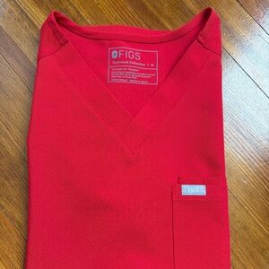 FIGS Leon Scrub Top - Winning Red - Size medium